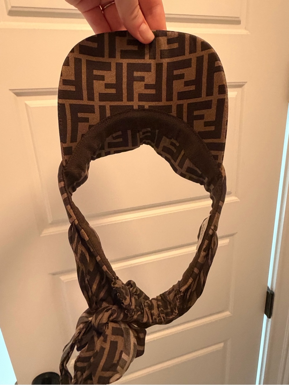 Fendi Brown/Beige FF Logo Visor - Picture 2 of 7